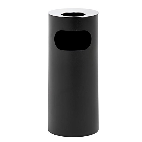 Standing Ashtray Litter Bin – Solid Steel – Black 240mm Diameter x 600mm High