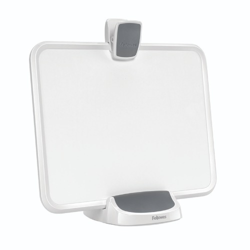 Ergonomic Document/Tablet Holder – White 5-in-1 – Document holder, memo board, clipboard, magnetic board & tablet holder Portrait & landscape orientation