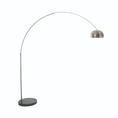 Curva Adjustable Floor Lamp – Satin Chrome & Black Steel & Marble Satin Chrome Steel Lamp Shade Inline Rocker Switch Dimensions: 445mm x 2080mm – Height: 2210mm