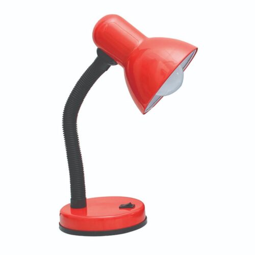Student Desk Lamp – Red Pressed Steel Lamp Shade Dimensions: 130mm x 130mm – Height: 330mm