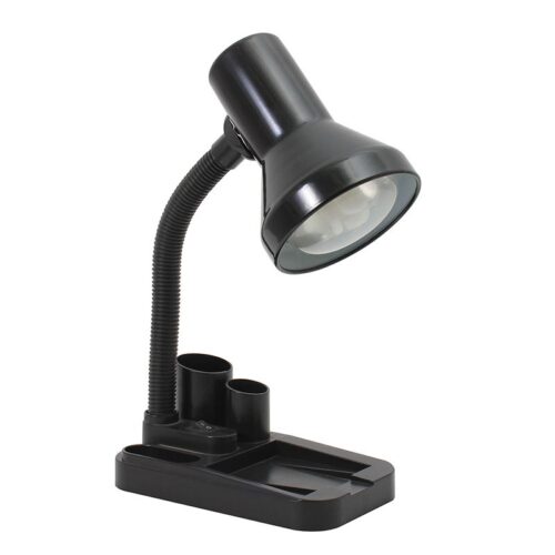 Organizer Desk Lamp – Black Pressed Steel Lamp Shade Including Stationery Holder Dimensions: 110mm x 190mm – Height: 350mm