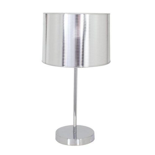 Silva Table Lamp – Chrome Pvc Lamp Shade Inline Rocker Switch Dimensions: 250mm x 250mm – Height: 470mm