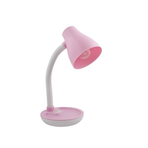 Kiddies Desk Lamp – Pink Plastic Lamp Shade Dimensions: 140mm x 130mm – Height: 375mm