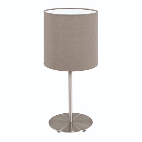 Pasteri Table Lamp – Taupe Taupe Fabric Lamp Shade Dimensions: 140mm x 140mm – Height: 270mm