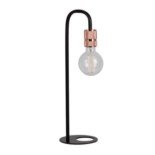 Seville Table Lamp – Black/Copper Steel Lamp Shade Dimensions: 150mm x 150mm – Height: 520mm