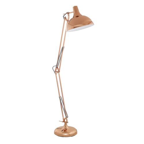 Borgillio Floor Lamp – Copper Steel Lamp ShadeInline Foot Switch E27 60 Watt