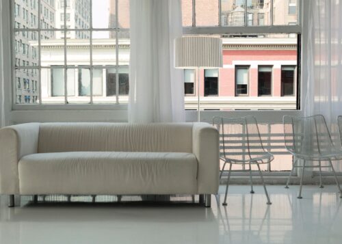 Lee Floor Lamp - Chrome and Grey - Image 2