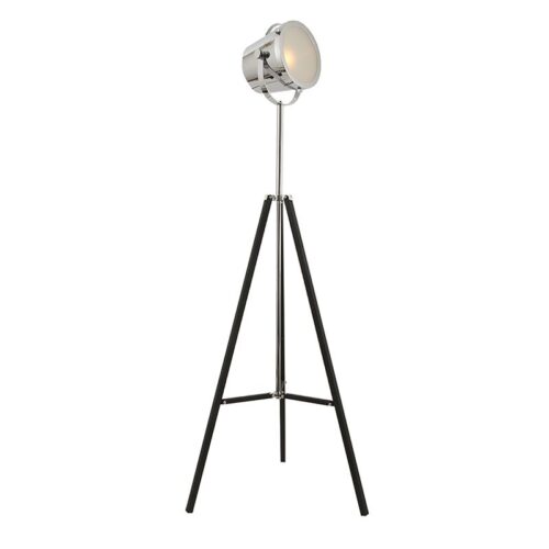 Pinnacle Floor Lamp – Chrome Polished Chrome Floor Lamp with Frosted Glass 1 x On / Off Foot Switch 1 x 60W ES Excludes Globe Height: 1600mm