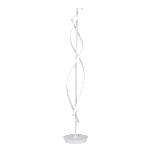 Gevora LED Floor Lamp – Aluminium White Matt White Aluminium and Acrylic Floor Lamp with Remote Control Height: 1580mm