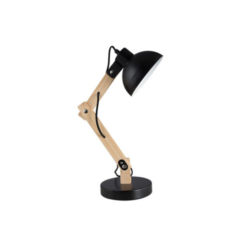 Elite Desk Lamp – Black Metal and Wood Desk Lamp1 x 60W (11W) ES Height: 400mm Base: 160mm