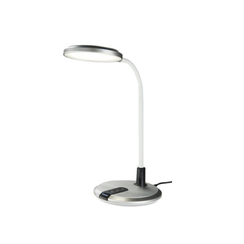 Hilton LED Desk Lamp – Silver LED Desk LampABS Lampbody, Flexible Rubber Arm– 8W LED (Included)1 x LED Driver (Included) Colour Temp: 3000K – 6000K