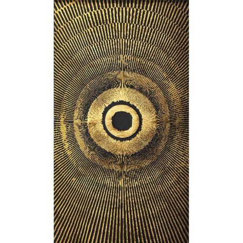 Black And Gold Leaf Printed Canvas Abstract Printed Canvas Dimensions: 70 x 140CM