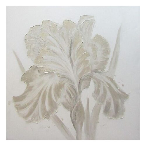 Iris Monochrome Oil Painting Floral Themed Oil on Canvas Original Painting Dimensions: 100 X 100 CM