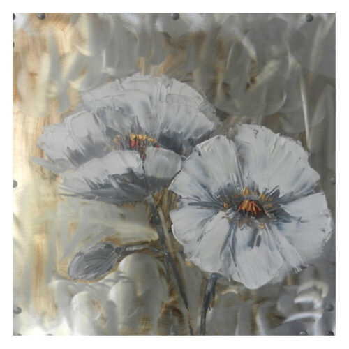 White Nasturtiums Oil Painting Floral Themed Oil on Canvas Original Painting Dimensions: 60 X 60 CM