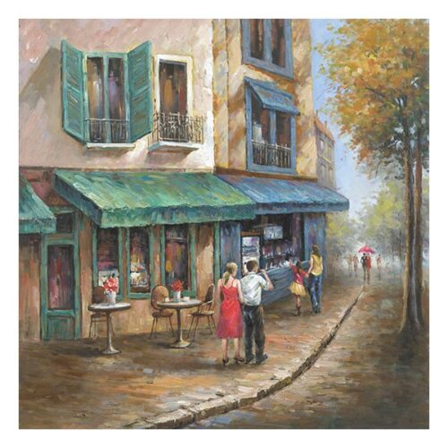 Ristorante Italia Oil Painting C Oil on Canvas Street Scene Original Painting Dimensions: 100 X 100 CM