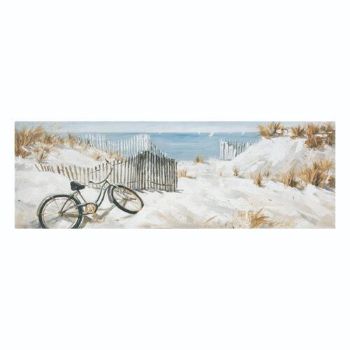 Beach Ride Oil Painting Coastal Themed Oil on Canvas Original Painting Dimensions: 50 X 150 CM
