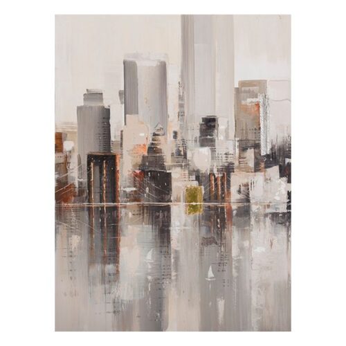 Urban Reflections Oil Painting A Abstract Oil on Canvas Original Painting Dimensions: 90 X 120 CM