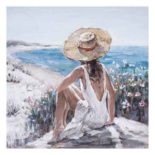 Seas the Day Oil Painting B Oil on Canvas Original Figure Painting Dimensions: 100 X 100 CM