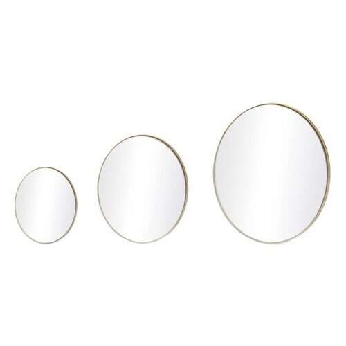 Owens Mirror Modern Gold Framed Mirrors – Set of 3
