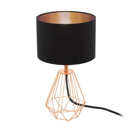 Carlton Table Lamp – Black Copper Fabric Lamp Shade