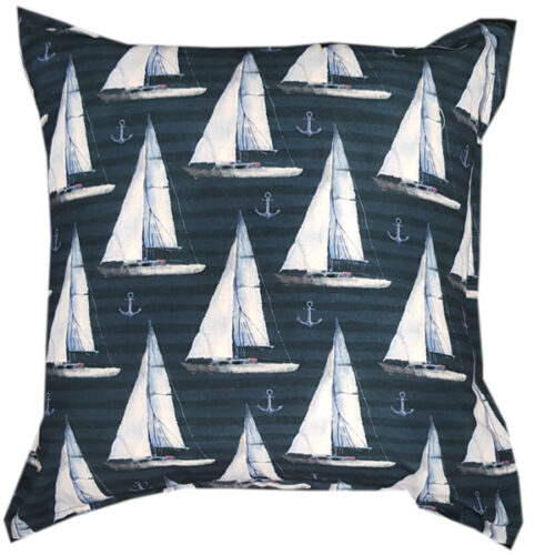 Navy Boats Scatter Cushion