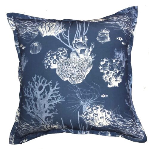 Navy Coral Scatter Cushion