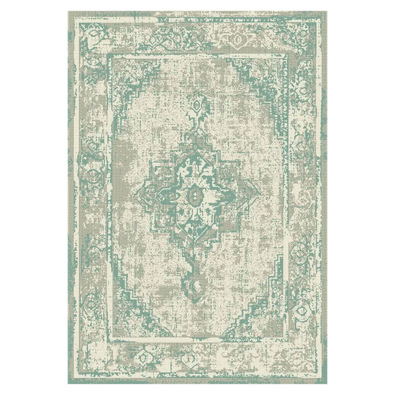 Aged Vintage Floral Medallion Light Rug Spacery