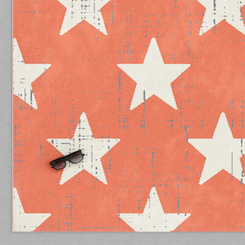 Canvas Stars Cream Star Design On Burnt Orange Background