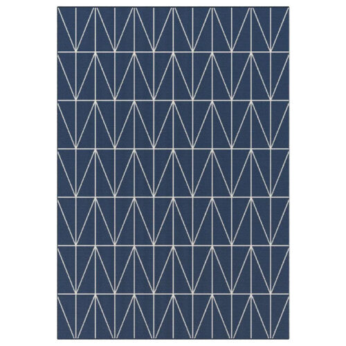 Modern Arrow Inspired Design Blue Rug Indoor & Outdoor