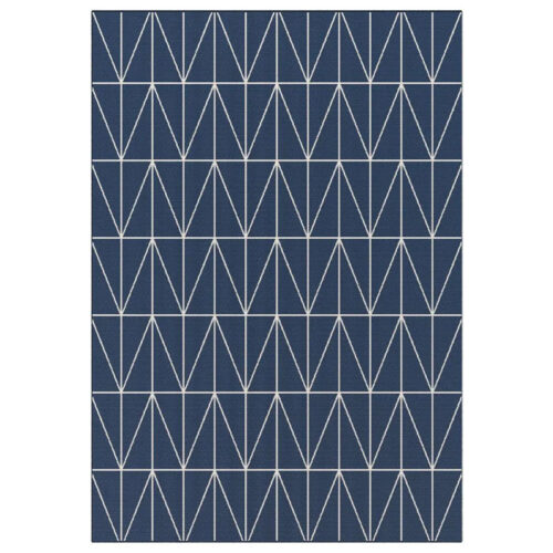 Modern Arrow Inspired Design Blue Rug Indoor & Outdoor