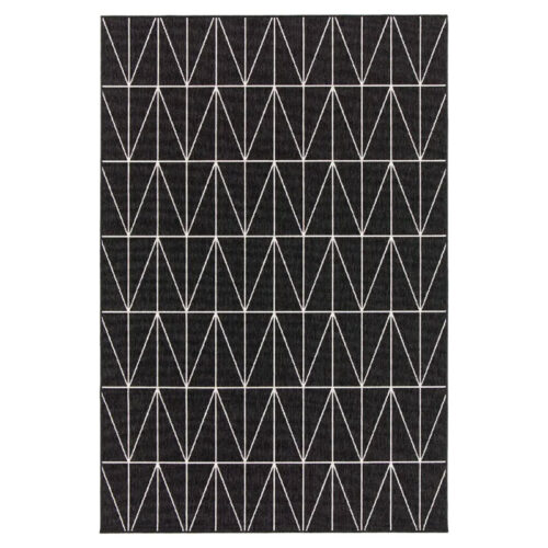 Modern Arrow Inspired Design Dark Rug Indoor & Outdoor