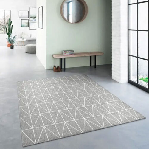 Modern Arrow Inspired Design Light Rug Indoor & Outdoor