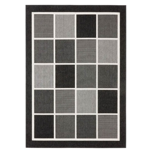 Modern Block Design Black & Light Rug