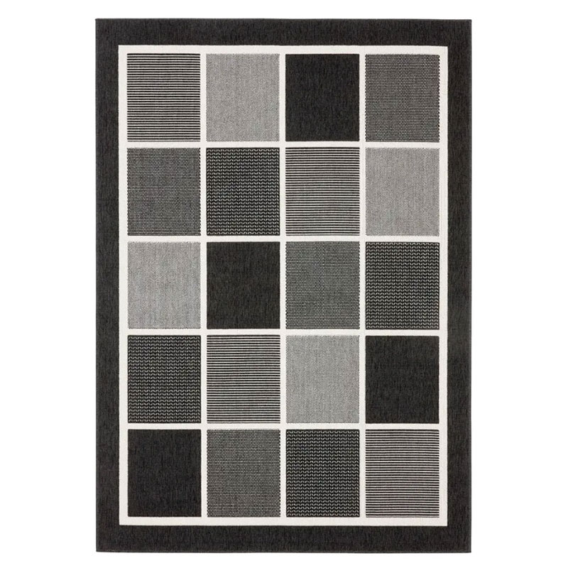 Excite Modern Block Design Black & Light Rug Spacery