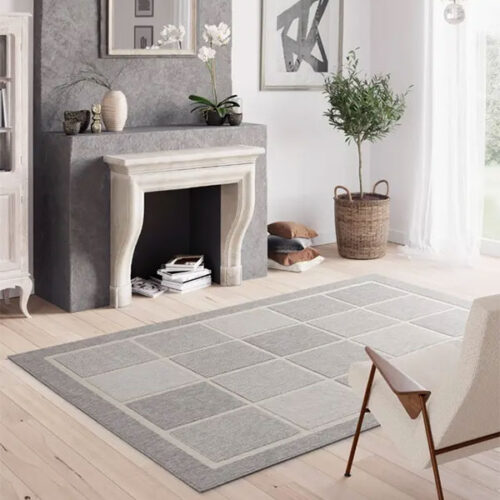 Modern Block Design Light Rug