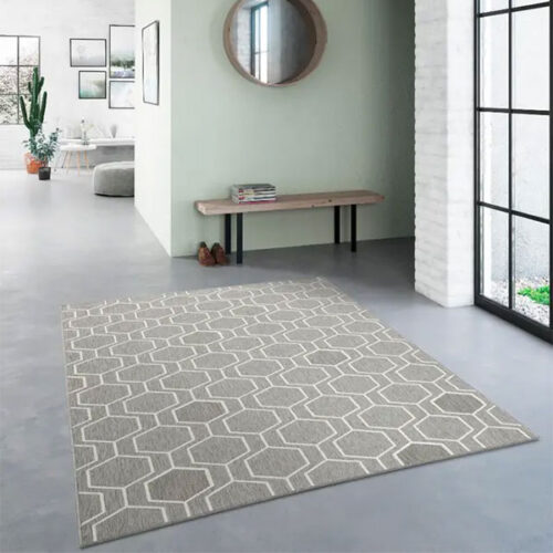 Modern Hexagon Inspired Design Rug