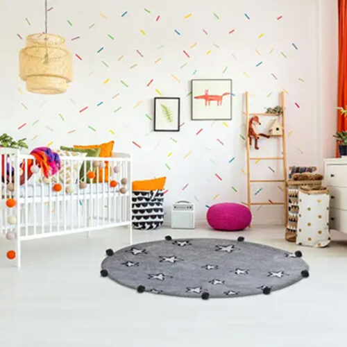 Kids Grey Stars Rug