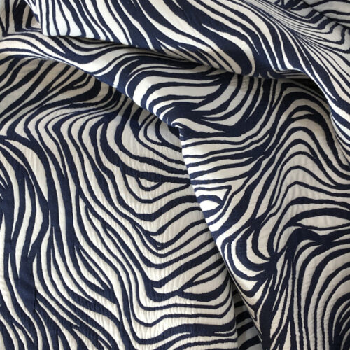 King Quilt In Navy Zebra Print