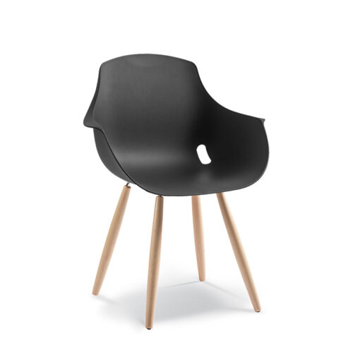 Bellini Black Dining Chair – Timber Legs