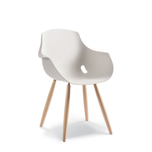 Bellini White Dining Chair – Timber Legs