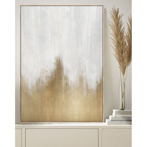 Gold Dash In White Wall Art