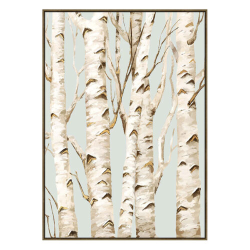 Birch Trees Art in Sky Wall Art