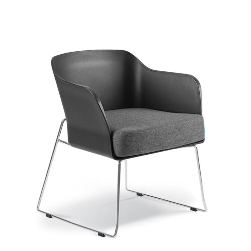 Mimosa Black Occasional Chair – Sleigh Base