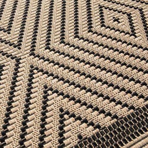 Modern Grace Diamond Light Brown & Black Rug