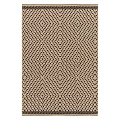 Modern Grace Diamond Light Brown & Black Rug