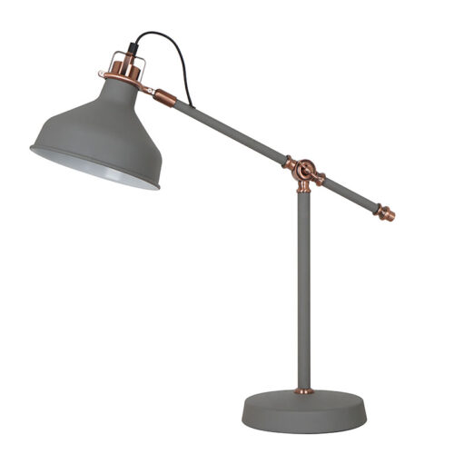 Steel Table Lamp - Grey & Copper