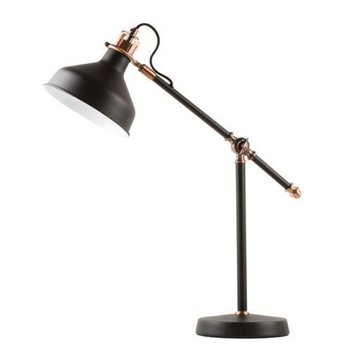 Steel Black Table Lamp - Copper