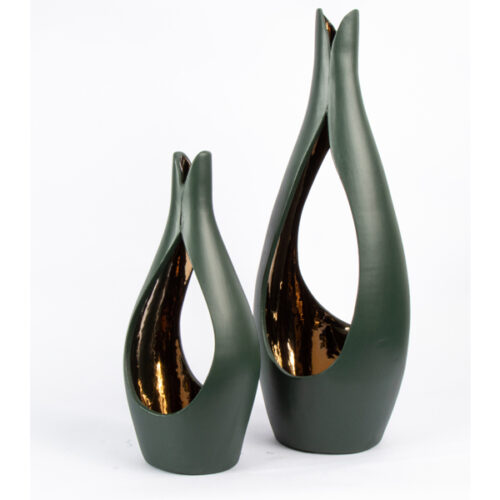 Slim Candle Holder Vase In Grey Forest - Medium