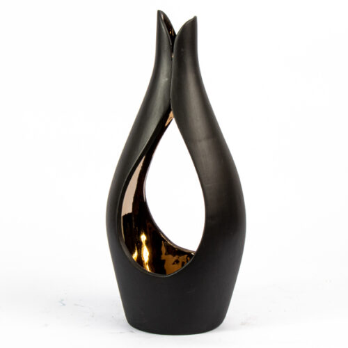 Slim Candle Holder Vase In Black - Small