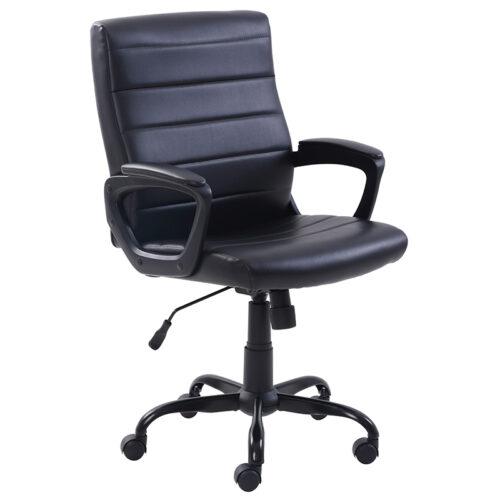 Diego Office Chair Swivel & Tilt Mechanism – 1 position lock Black Steel Base Black PVC